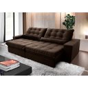 Sofá Retrátil e Reclinável Zurique 2,50m Suede Velut com Molas no Assento King House
