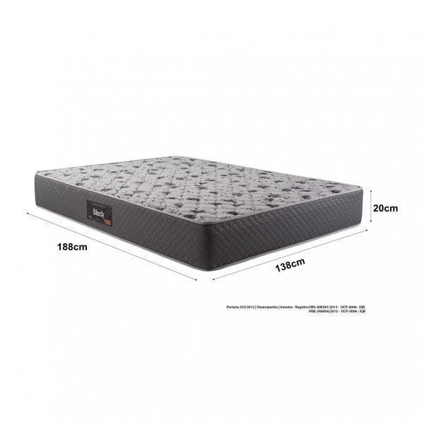 Colchão Casal Espuma D45 Ult Black Herval Cinza 138x188x20cm