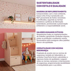 Cama Elevada Infantil com Escada e Gavetas Artsy MadeiraOriginals Casatema