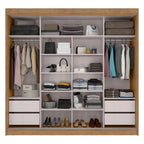 Guarda-Roupa Casal 2 Portas de Correr 4 Gavetas Toquio Espresso Móveis 100% MDF Branco/Freijó/Off White