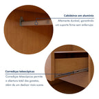 Guarda-Roupa Casal 3 Portas 6 Gavetas com Pés Ollie Yescasa 100% MDF Marrom Amêndoa Clean/Off White
