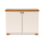 Conjunto Sala de Estar 2 Peças com Rack 2,10 e Armário 2 Portas Ananda CabeCasa MadeiraOriginals Branco Off White/Mel
