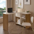 Escrivaninha Mesa Escritório Nomad 4 Nichos 1 Porta 114cm Artely Cinamomo e Off White