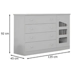 Quarto Infantil Phoenix Baby com Guarda-Roupa Modulado e Cômoda Eloísa 4 Peças Branco