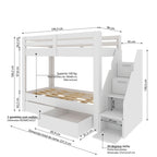 Beliche Solteiro Adulto com 2 Gavetões e 4 Nichos Star Plus Casatema MadeiraOriginals Branco