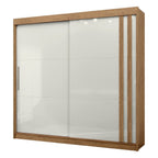 Guarda-Roupa Casal 2 Portas de Correr 4 Gavetas Toquio Espresso Móveis 100% MDF Branco/Freijó/Off White