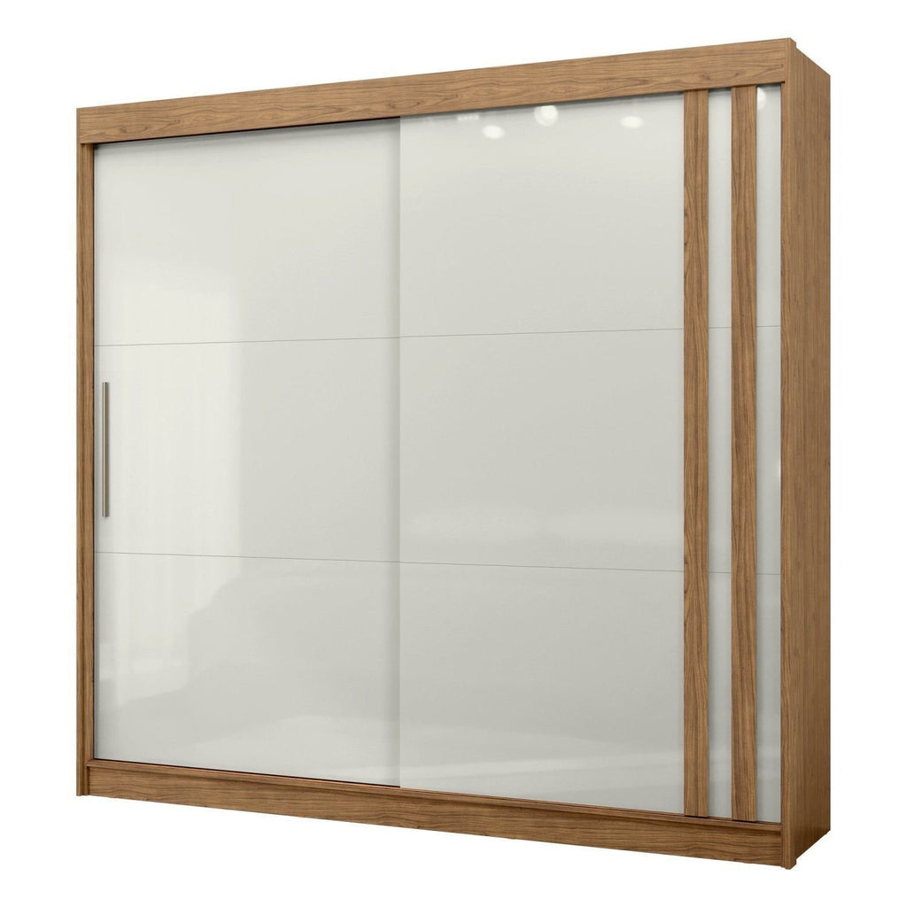 Guarda-Roupa Casal 2 Portas de Correr 4 Gavetas Toquio Espresso Móveis 100% MDF Branco/Freijó/Off White