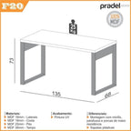 Mesa Escrivaninha com Gaveteiro 3 Gavetas 135cm 100% MDF Pradel E Preto Fosco com Freijó