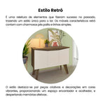 Conjunto 3 Peças Sala de Estar Mesa de Centro Lucca Buffet Oásis Rack Lumina Pinho/Off White Artely