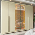 Guarda-Roupa Casal 6 Portas com Pés com LED Imperatriz Reflecta 100% MDF Yescasa Off White