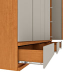 Guarda-Roupa Casal 6 Portas 9 Gavetas 270cm Tóquio Yescasa 100% MDF Bege/Cinamomo/Off White