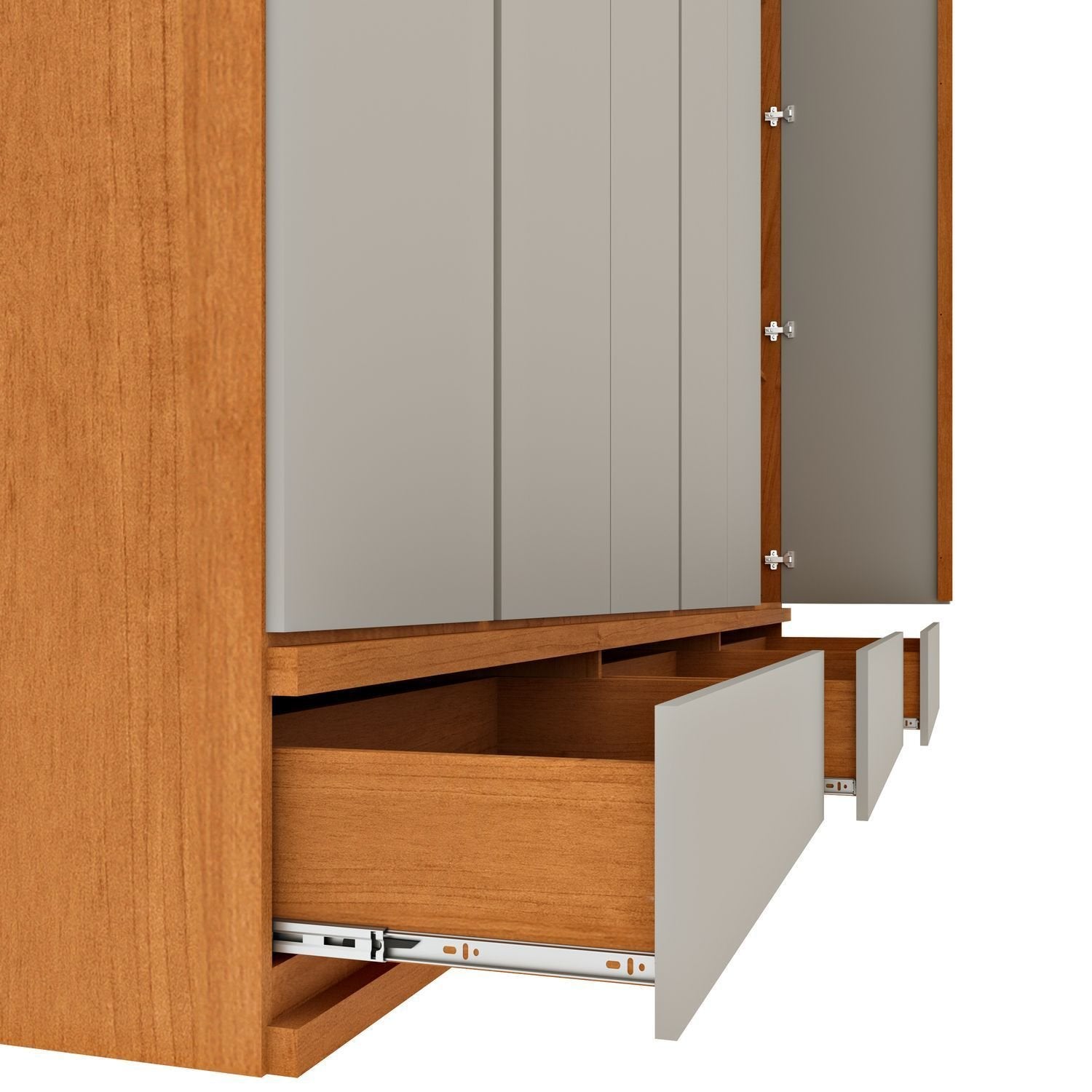 Guarda-Roupa Casal 6 Portas 9 Gavetas 270cm Tóquio Yescasa 100% MDF Bege/Cinamomo/Off White