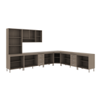 Armário de Cozinha Modulada Completa Fidelitá Paris 7 Peças 600cm 16 Portas 6 Gavetas com Tampo