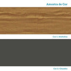 Balcão de Cozinha 2 Portas Basculantes 3 Gavetas com Tampo 120cm Vicenza Espresso Móveis Cinza/Amêndoa/Chumbo