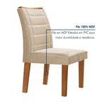 Conjunto Sala de Jantar Genova Tampo Vidro/MDF com 6 Cadeiras Genova Smart Plus Cel Móveis