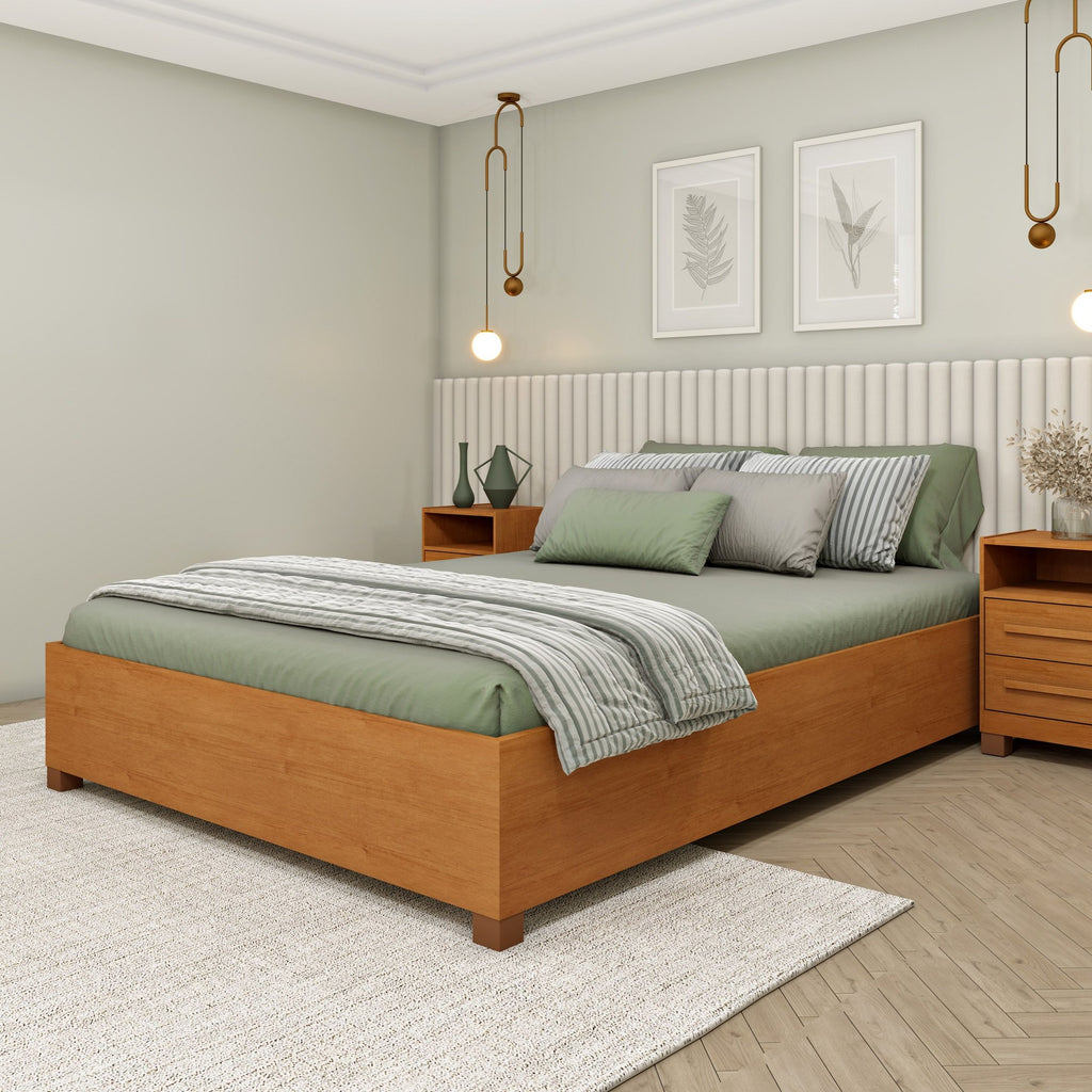 Cama Casal Mônaco MDP 193cm x 144cm Tcil Móveis Branco/Neve