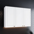 Armário Aéreo 3 Portas 120cm Emily Espresso Móveis Branco/HP
