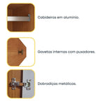 Quarto Infantil Completo com Guarda-Roupa Cômoda e Cama 100% MDF Harmonia Yescasa Bege/Cinamomo/Off