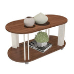 Kit Sala de Estar Rack Mesa Centro e Apoio Mundi Andes Espresso Móveis Cedro/Off White