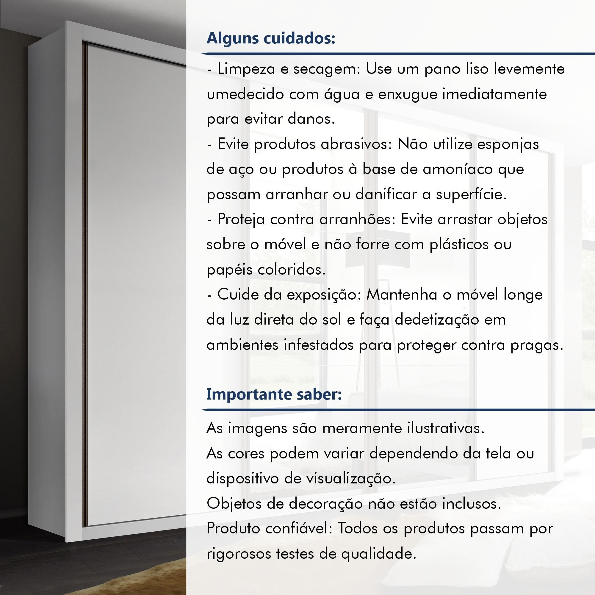 Guarda-Roupa Casal 4 Portas 4 Gavetas com Espelho Premium Zara Yescasa 100% MDF Branco