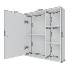 Espelheira para Banheiro MGM Móveis Treviso 1 Porta 3 Prateleiras 55,8cm Branco