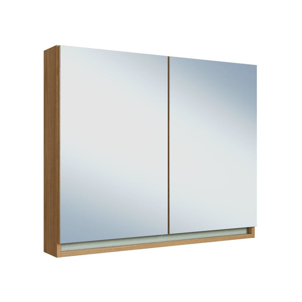 Armário Espelheira para Banheiro Lívia Yescasa 2 Portas 80cm Marrom/Freijo/Moscatel/Urbi