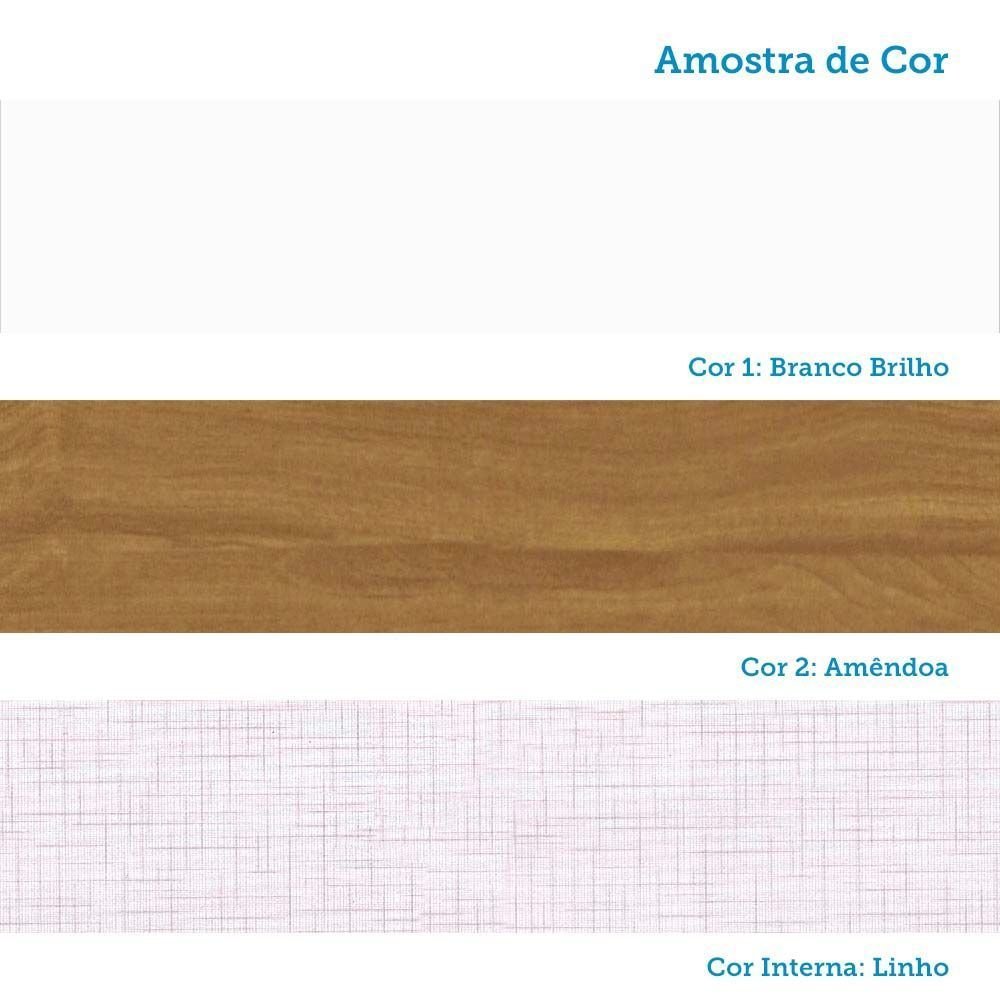 Cômoda de Bebê 120,3cm 1 Porta com Janela e 4 Gavetas Maya Provençal Yescasa Branco/Brilho/Amêndoa