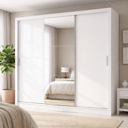 Guarda-Roupa Casal 3 Portas de Correr 4 Gavetas Plata Demóbile MDP Branco