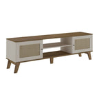 Conjunto Sala de Estar 3 Peças Rack para TV até 75 Polegadas Buffet Memphis Mesa Centro Saara Espresso Móveis Bege