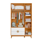Conjunto Quarto Infantil Kid Guarda-Roupa 3 Portas e Cômoda Sapateira Mimo Albatroz Móveis MDF Cinamomo/Branco