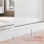 Guarda-Roupa Casal com Espelho Demóbile London 2 Portas de Correr 4 Gavetas 100% MDF Branco