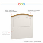 Quarto Infantil Completo Guarda-Roupa Mesa de Cabeceira Cabeceira Solteiro Escrivaninha Smile Serpil Baby Bege/Creme/Carvalho