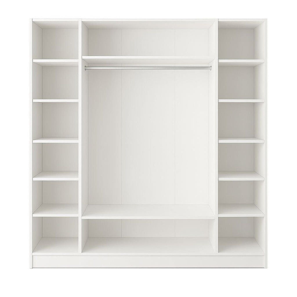 Armário Closet Modular 12 Prateleiras em Colméia e Arara Cabideiro Ana Branco