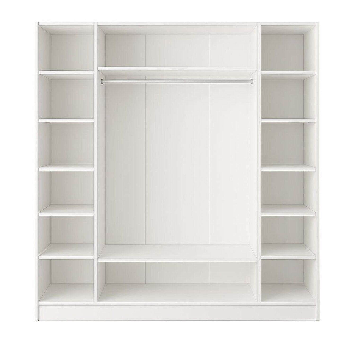 Armário Closet Modular 12 Prateleiras em Colméia e Arara Cabideiro Ana Branco