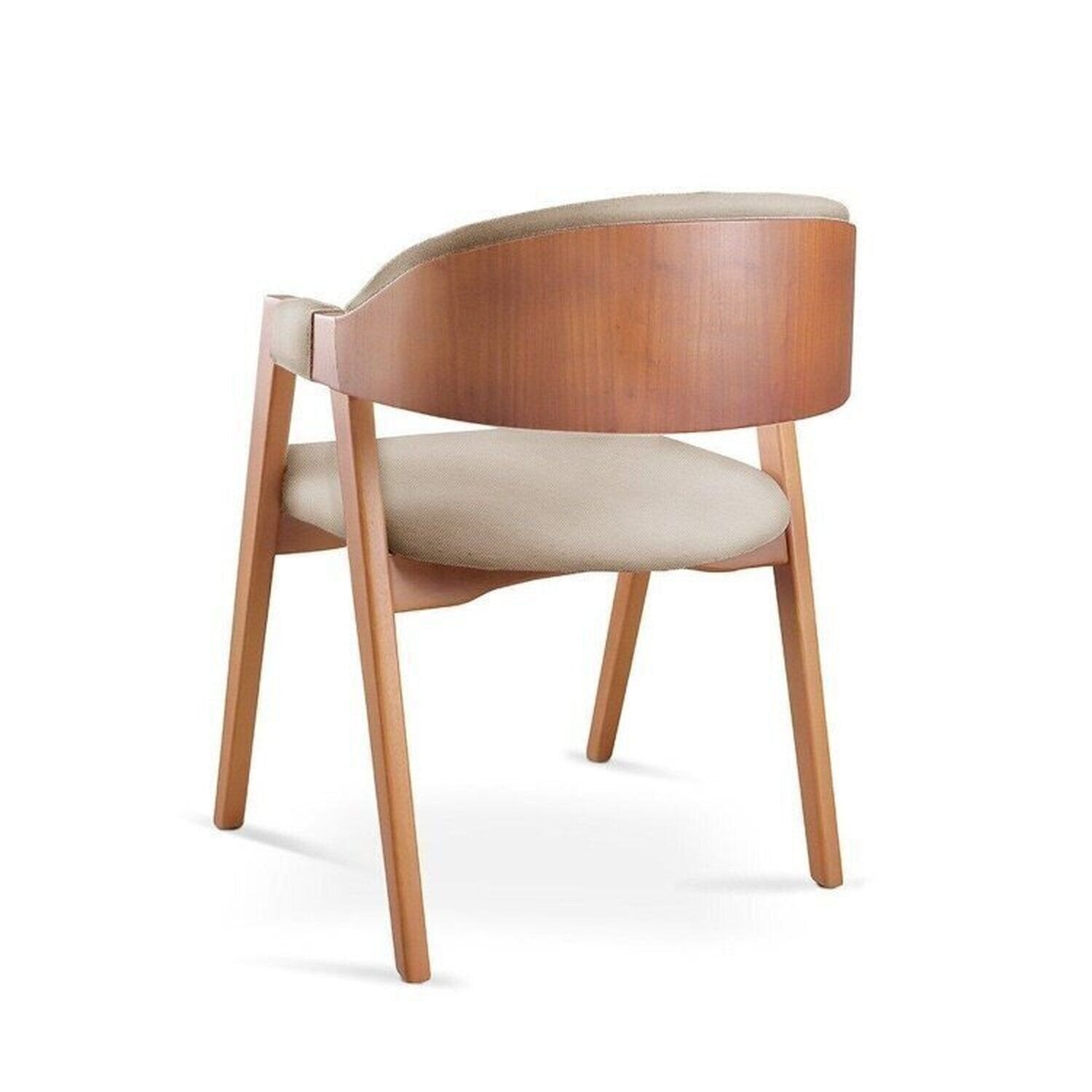 Conjunto Mesa de Jantar Orgânica 200cm com Cadeiras Estofadas Gaia Yescasa Bege/Freijó