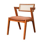 Kit 6 Cadeiras de Jantar Verona Madeira Maciça Rattan Natural Estofada Espresso Móveis