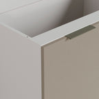 Balcão Pia 120cm sem Tampo com Rodapé Puxador 150mm Ipanema CabeCasa MadeiraOriginals Branco/Fendi Trama