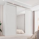 Guarda-Roupa Casal 3 Portas com Espelho 4 Gavetas Costa Rica Sallêto Móveis MDF/MDP Cinamomo/Off-White