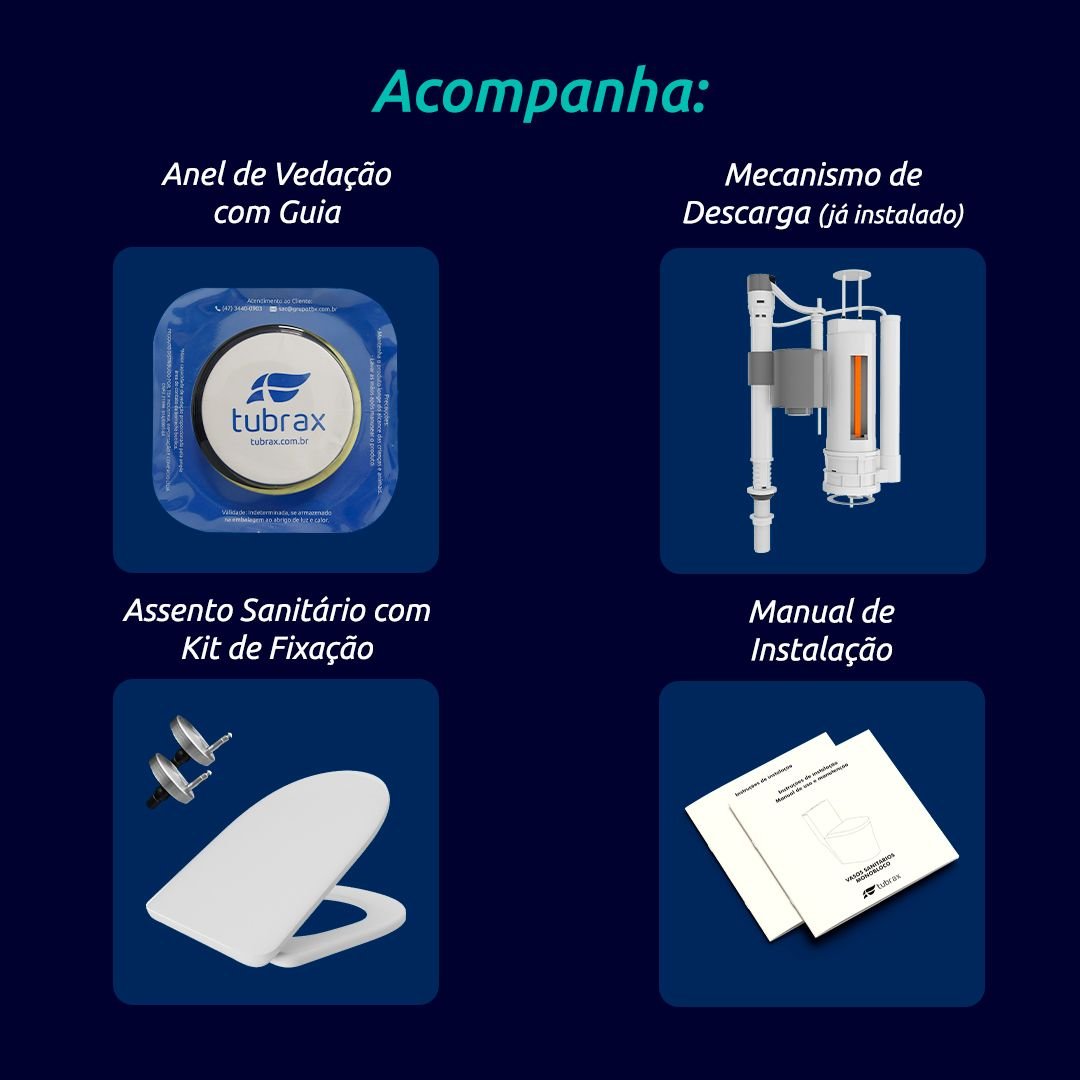 Vaso Sanitário Monobloco Cerâmica Navies Tubrax Branco VAB0004