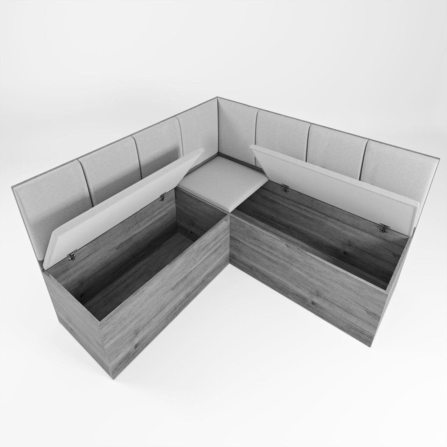 Conjunto Canto Alemão Baú Bariloche Mesa Quadrada 90x90 com 2 Cadeiras Venus MDP Viero 958028
