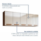 Cozinha Completa Modulada 9 Portas 3 Gavetas Atenas Kaiki Móveis Branco