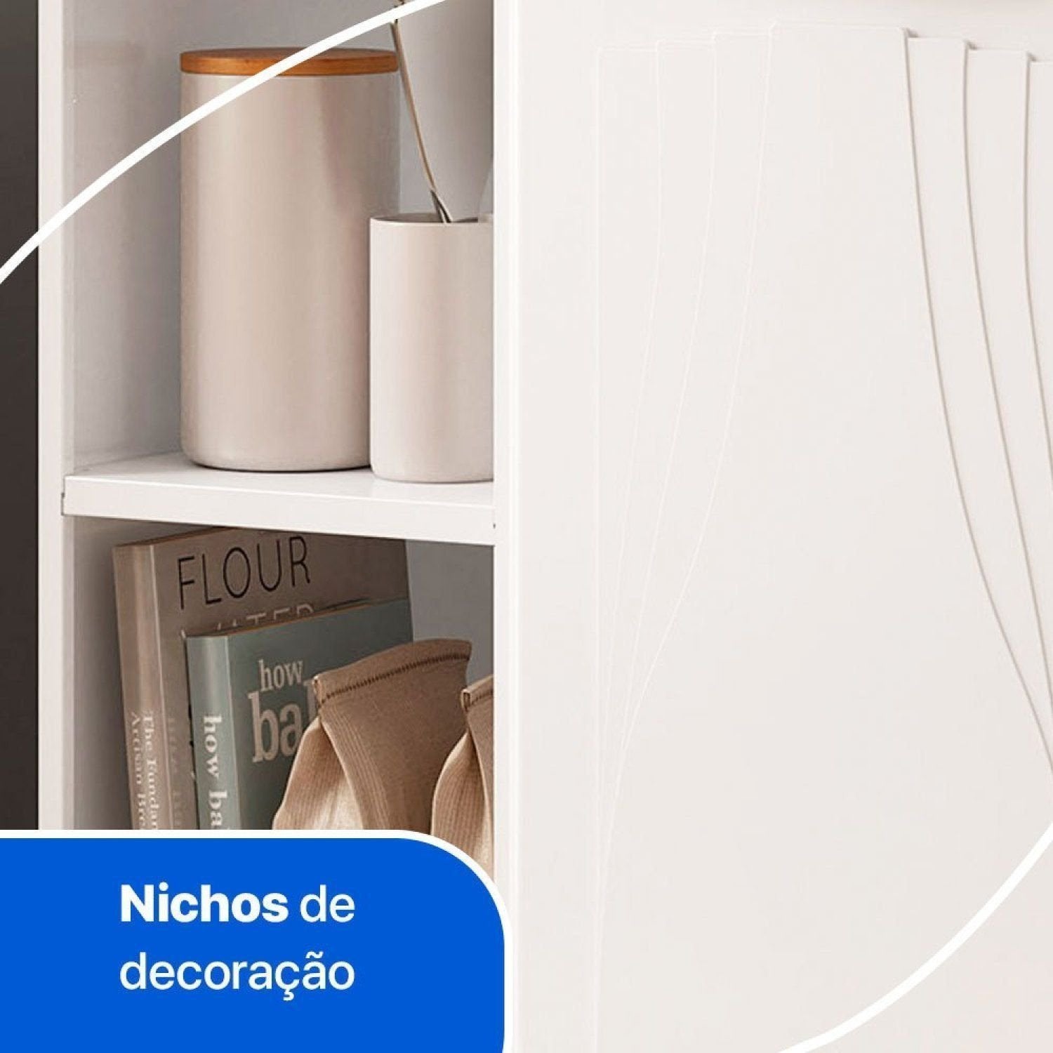 Balcão de Cozinha para Pia em Aço 2 Portas 2 Gavetas com Nichos 150cm Star New Telasul Branco