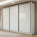 Guarda-Roupa Casal Spazio Yescasa 3 Portas Correr 6 Gavetas MDF 270cm Branco