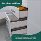 Guarda-Roupa Infantil com Cama 4 Portas 3 Gavetas Lisboa Espresso Móveis Branco/Pink