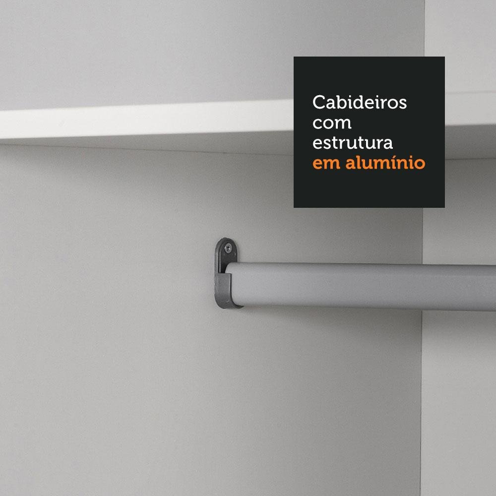 Guarda-Roupa Casal 100% MDF Madesa Zurique 3 Portas de Correr com Espelho