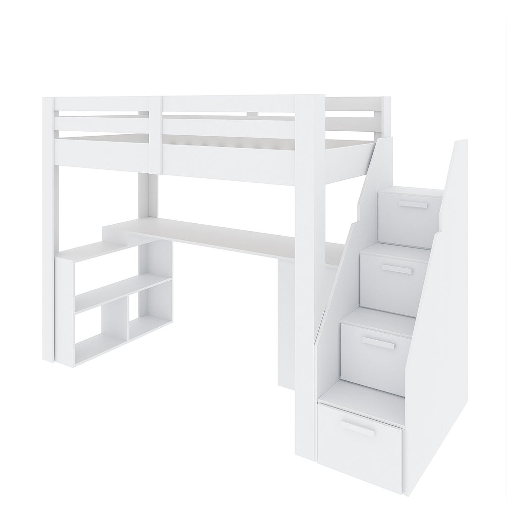 Cama Office Multifuncional Solteiro Adulto Star Plus Casatema MadeiraOriginals Branco