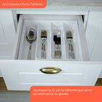Cozinha Compacta Modulada 6 Peças com Aéreo para Micro-Ondas Emily Espresso Móveis Branco/HP/Calcare