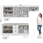 Cozinha Compacta Modulada Emily 5 Peças Espresso Móveis Branco