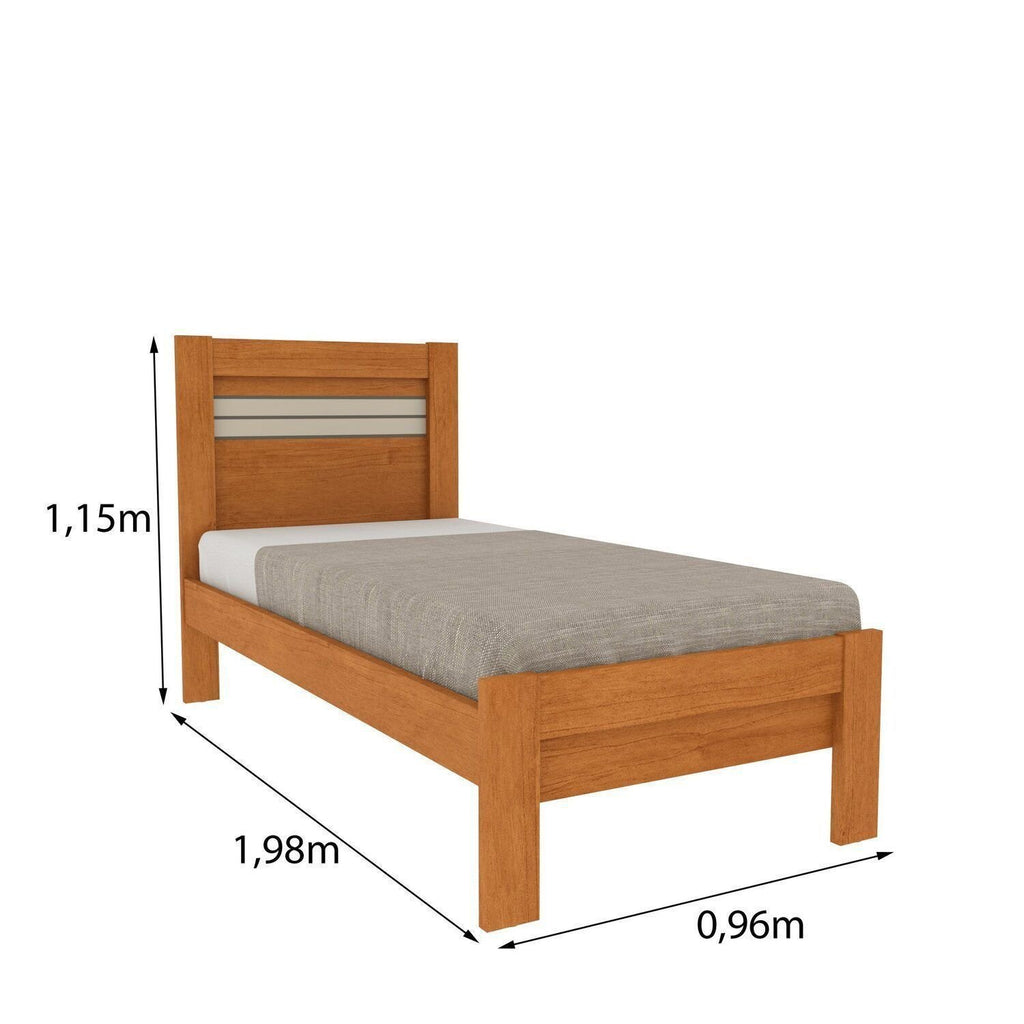 Quarto Infantil Completo com Guarda-Roupa Cômoda e Cama 100% MDF Harmonia Yescasa Bege/Cinamomo/Off