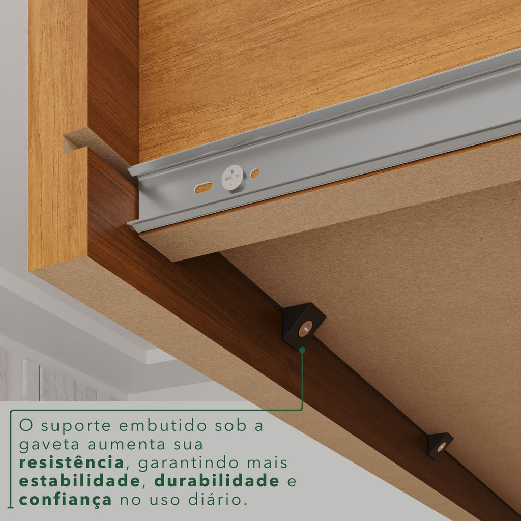 Guarda-Roupa Casal 6 Portas 2 Gavetas França Espresso Móveis MDP Off White/Cinamomo